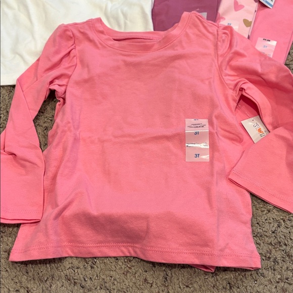 6 new Kids mix and match  Sets - Pink and White3 long sleeve 3 pants all new - Picture 3 of 5
